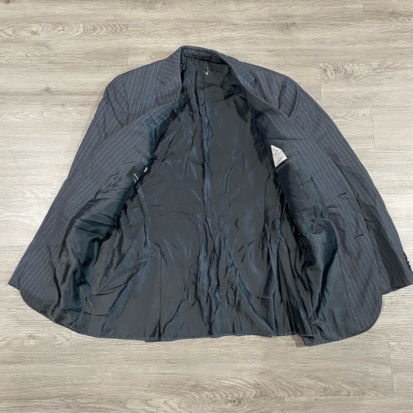 Men’s Ermenegildo Zegna Blue Pinstripe Two Button Blazer Suit Jacket Trofeo 600 - Picture 8 of 8